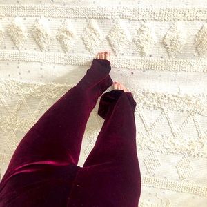 Burgundy maroon velvet pants